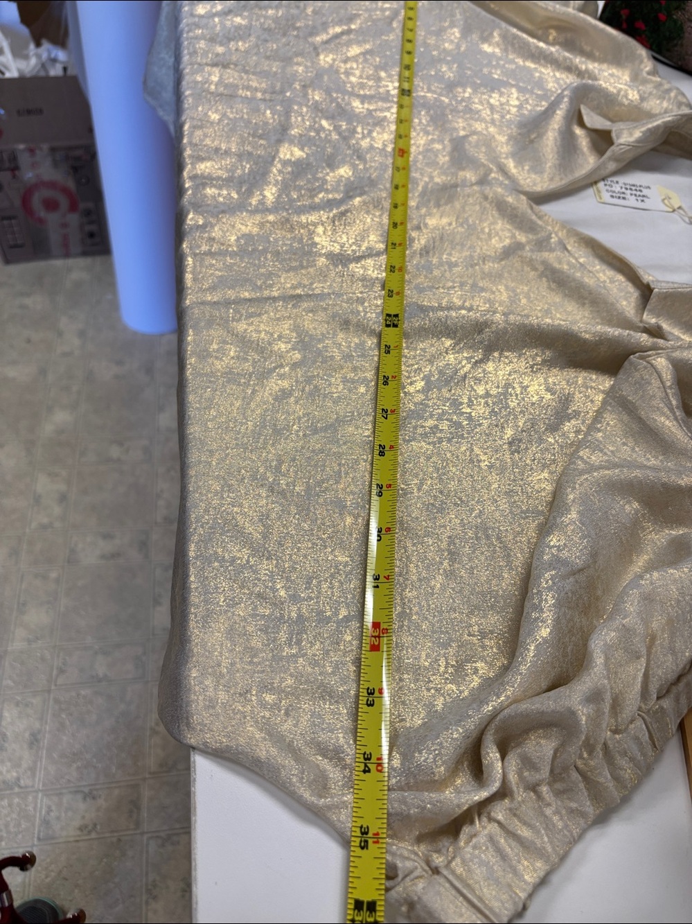 JODIFL Shimmery Gold V-Neck Blouse pit to pit 36” - Picture 10 of 10